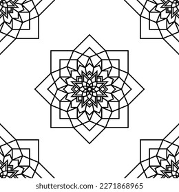 Islamic Mandala Art Design for Coloring Book