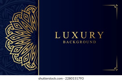 Islamic mandala background in gold color vector