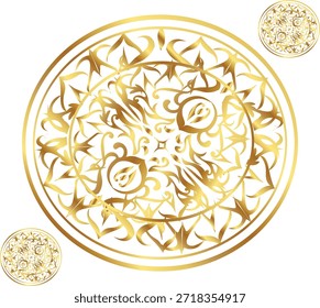 Islamic mandala border and Gold Decorative Borders and Corner Elements Islamic Design islamic mandala vector illustration. Good for banner, poster, greeting card, party card, invitation, template, advertising, campaign, and social media.