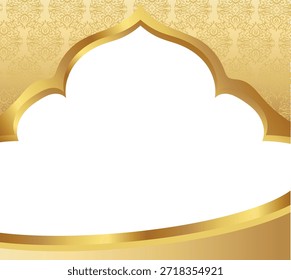 Borda mandala islâmica e bordas decorativas douradas e elementos de canto Desenho islâmico ilustração de vetor mandala islâmica. Bom para banner, cartaz, cartão de mensagem, cartão de festa, convite, modelo, publicidade, campanha e mídia social.