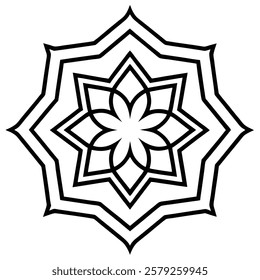 islamic mandala line art vector