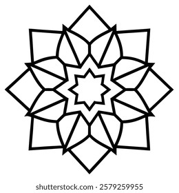 islamic mandala line art vector