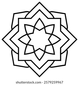 islamic mandala line art vector