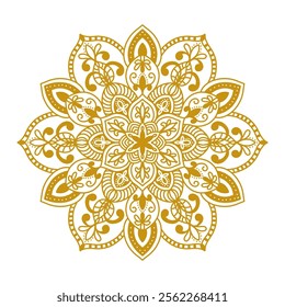 Islamic mandala ornament for Eid or Ramadan decoration. Floral mandala vector art