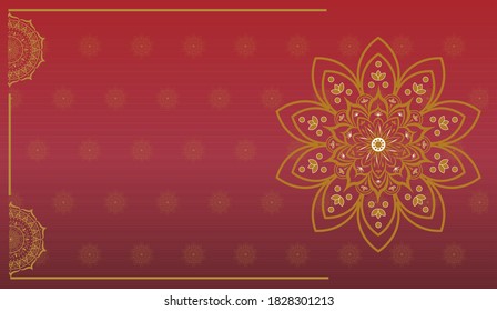 Mandala islámica premium con fondo rojo