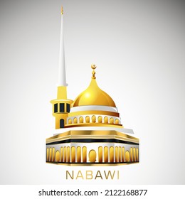 islamic masjid nabawi mosque  vector design template