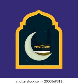Islamic Mecca and arch illustration
