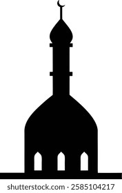 Islamic minar silhouette vector illustration design isolated on white background
