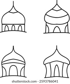  Islamic Minaret Tombs Set. Mosque Tombs.