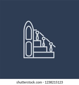Islamic Minbar icon. Trendy flat vector line Islamic Minbar icon on dark blue background from Religion  collection. 