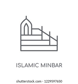 Islamic Minbar linear icon. Modern outline Islamic Minbar logo concept on white background from Religion-2 collection. Suitable for use on web apps, mobile apps and print media.