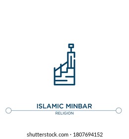 islamic minbar outline vector icon. simple element illustration. islamic minbar outline icon from editable religion concept. can be used for web and mobile
