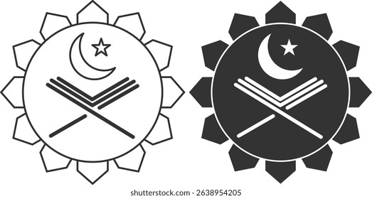 Islamic Modern Education logo, Arabic Islamic Education center, Islamic Quran Logo business and apps design vector illustration