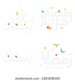 Islamic Month of Fasting: Ramadan Kareem Arabic Calligraphy Design.