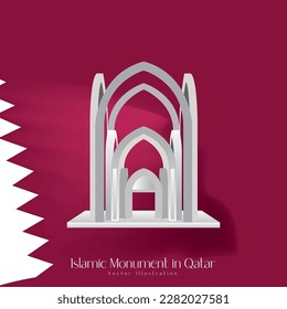 Islamic Monument in Qatar. Vector Illustration