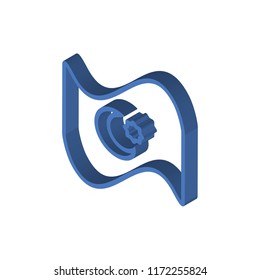 Islamic Moon isometric left top view 3D icon