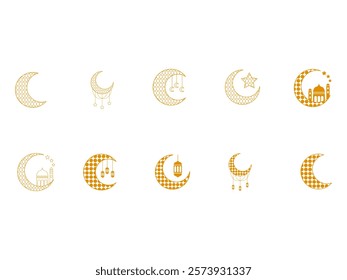 Islamic Moon Ornament Element Set