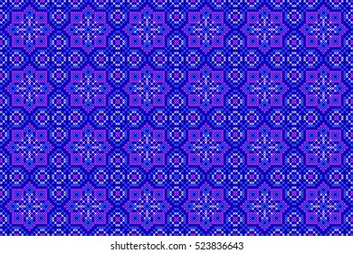 Islamic, Moroccan,Arab,Turkish Seamless Abstract Pattern. Embroidered Handmade Ethnic Ornament Handmade from Stitches for Textile Design, Greeting Cards, Background, Invitations, Wrapping, Wallpaper.