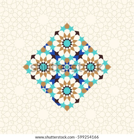 Islamic Mosaic Ornament Abstract Geometric Background Stock Vector