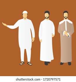 Islamic Moslem Man Figure Flat Design