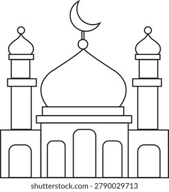 Islamic mosque architecture icon Vector	