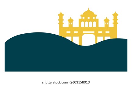 islamic mosque border ellement illustration
