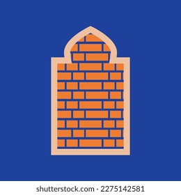 Islamic mosque brick wall concept vector flat design