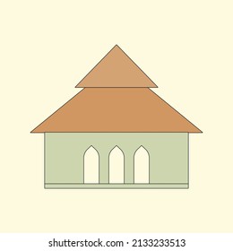 Islamic mosque building flat illustration