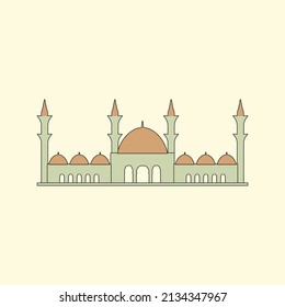 Ilustración de la construcción de una mezquita islámica