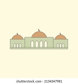 Islamic mosque building flat illustration