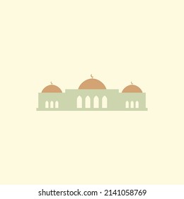 Islamic mosque building flat illustration