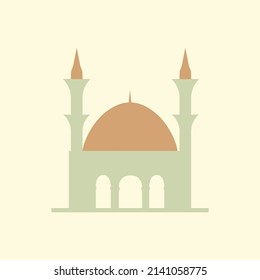 Islamic mosque building flat illustration