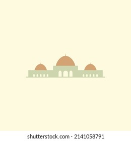 Islamic mosque building flat illustration