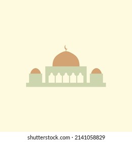 Islamic mosque building flat illustration