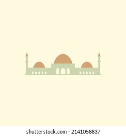 Islamic mosque building flat illustration