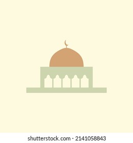 Islamic mosque building flat illustration