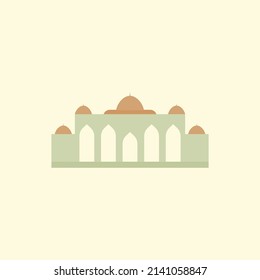 Islamic mosque building flat illustration