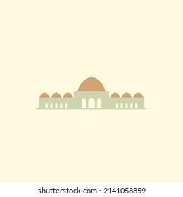 Islamic mosque building flat illustration