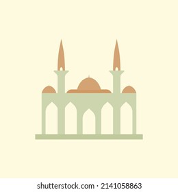 Islamic mosque building flat illustration