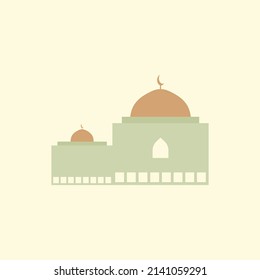 Islamic mosque building flat illustration