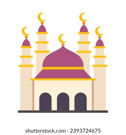 Islamic mosque building flat illustration