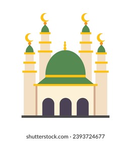 Islamic mosque building flat illustration