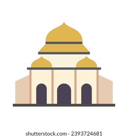 Islamic mosque building flat illustration