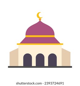 Islamic mosque building flat illustration