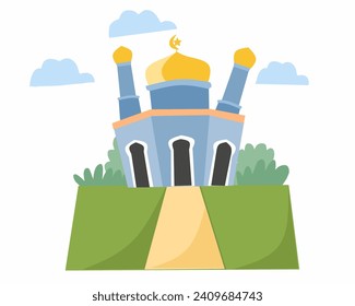 Islamic Mosque Building Flat llustration
