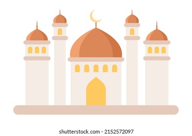 Ikone des islamischen Moscheebauens. Gruß Eid Mubarak. Ramadan Kareem. Vektorgrafik