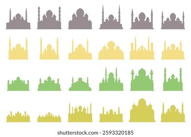 Islamic Mosque Building Icon Set