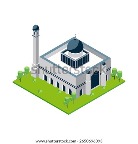 Islamic Mosque Building Illustration Isometric