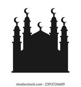 Islamic mosque building silhouette illustration