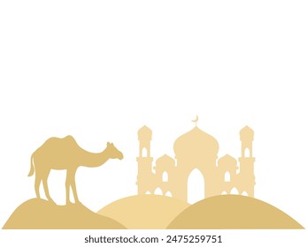Islamic Mosque Camel Background Illustration